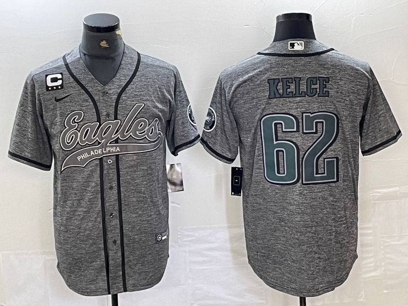 Men Philadelphia Eagles #62 Kelce 2024 Nike Co branded NFL Jersey style 1